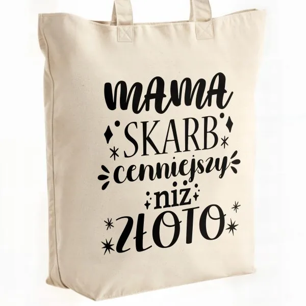 Torba bawełniana premium na zakupy Dzień Matki Prezent Mama Skarb