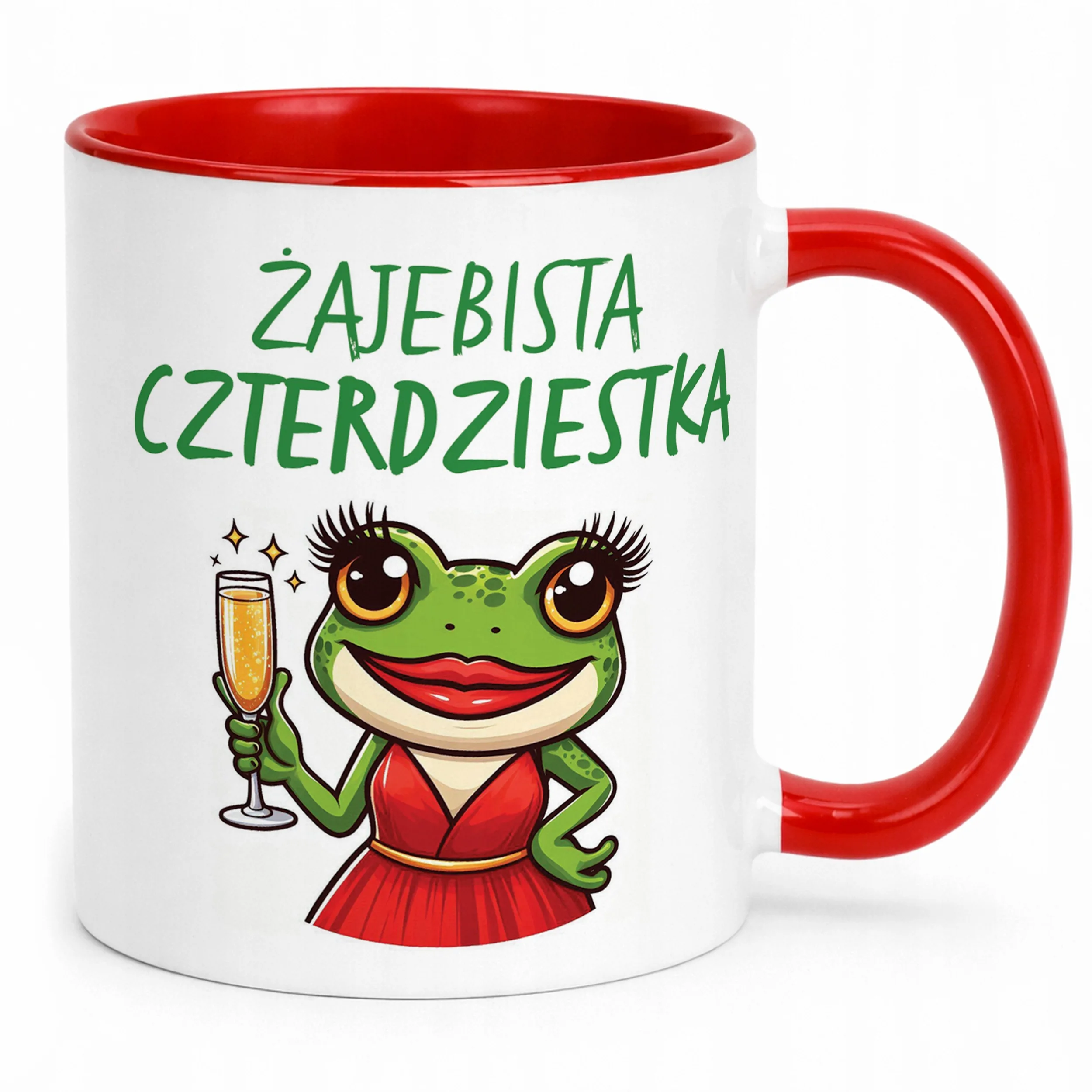 Kubek Czerwony Żajebista 40 Dla Kobiety Na Urodziny Prezent