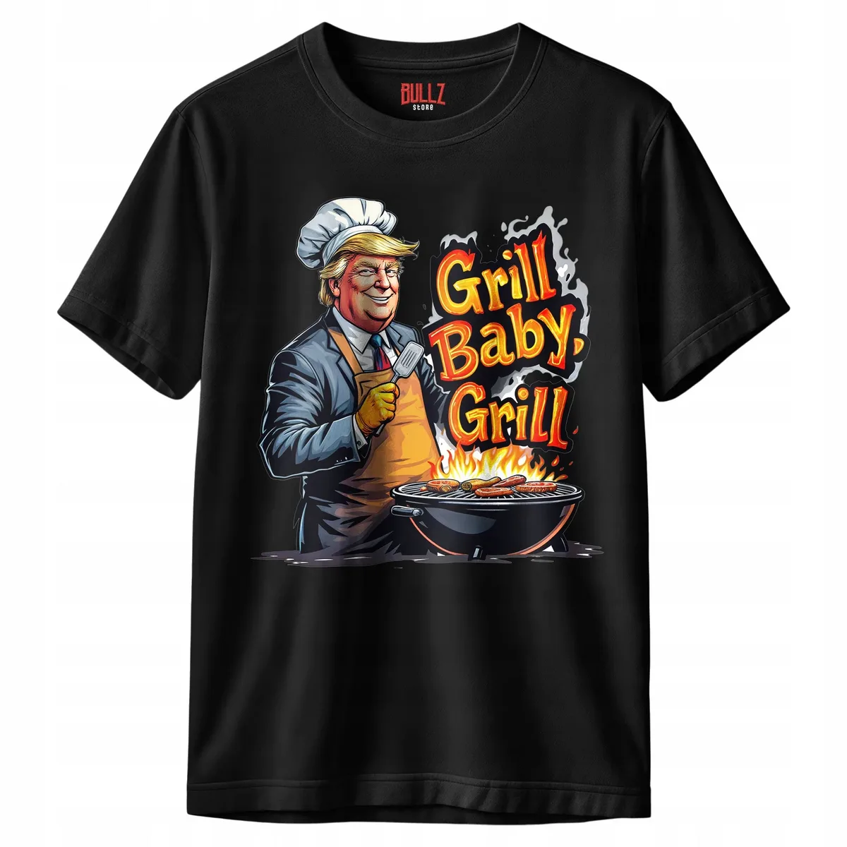 Koszulka czarna męska Grill Baby Grill Trump Zabawny Prezent r. 3XL
