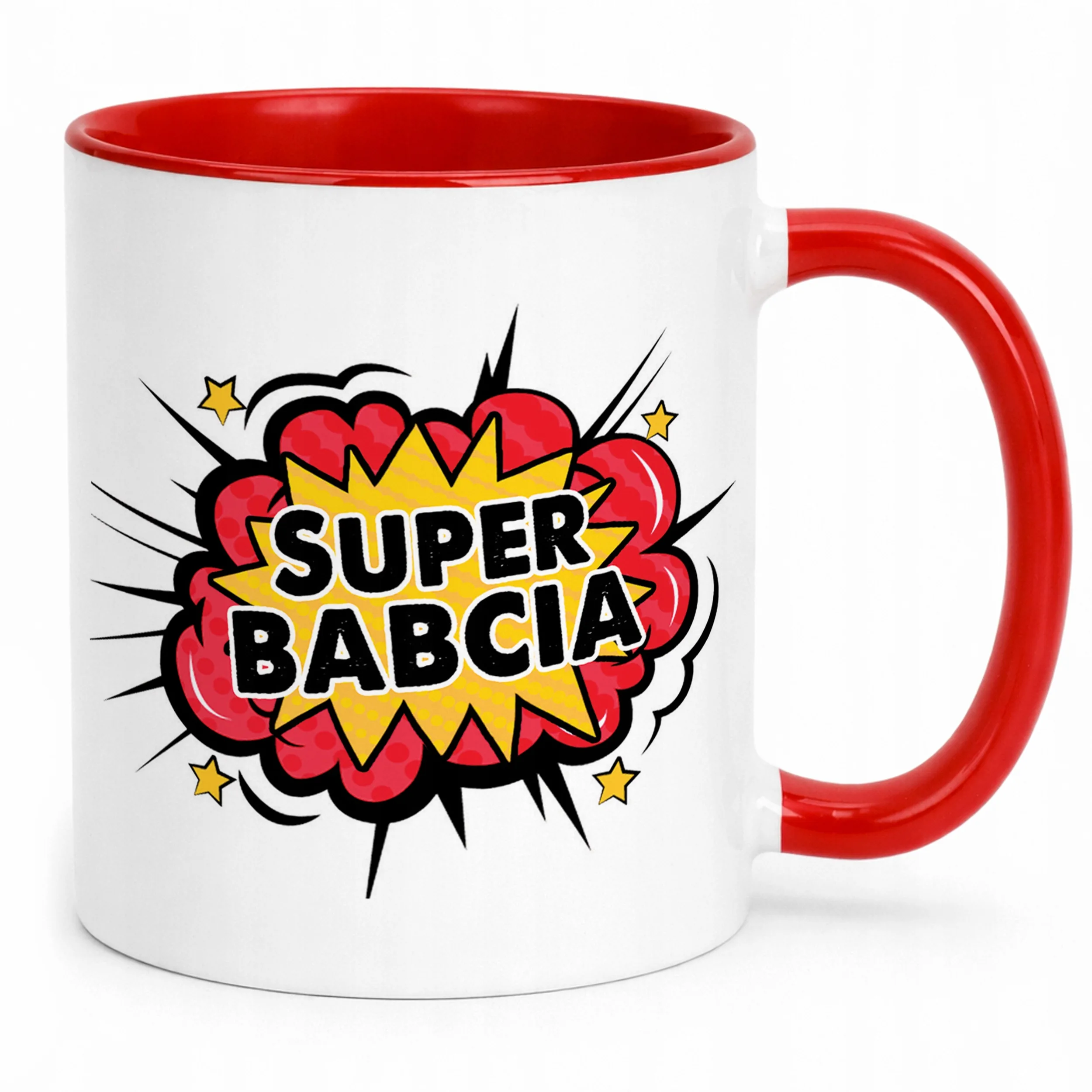 Kubek Czerwony Dzień Babci Super Babcia Prezent Upominek