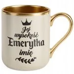 Kubek Premium Złoty Ecru Personalizowany z okazji Emerytury