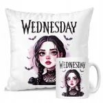 Zestaw Kubek + Poduszka Nevermore Wednesday Addams Dla Fanów Prezent