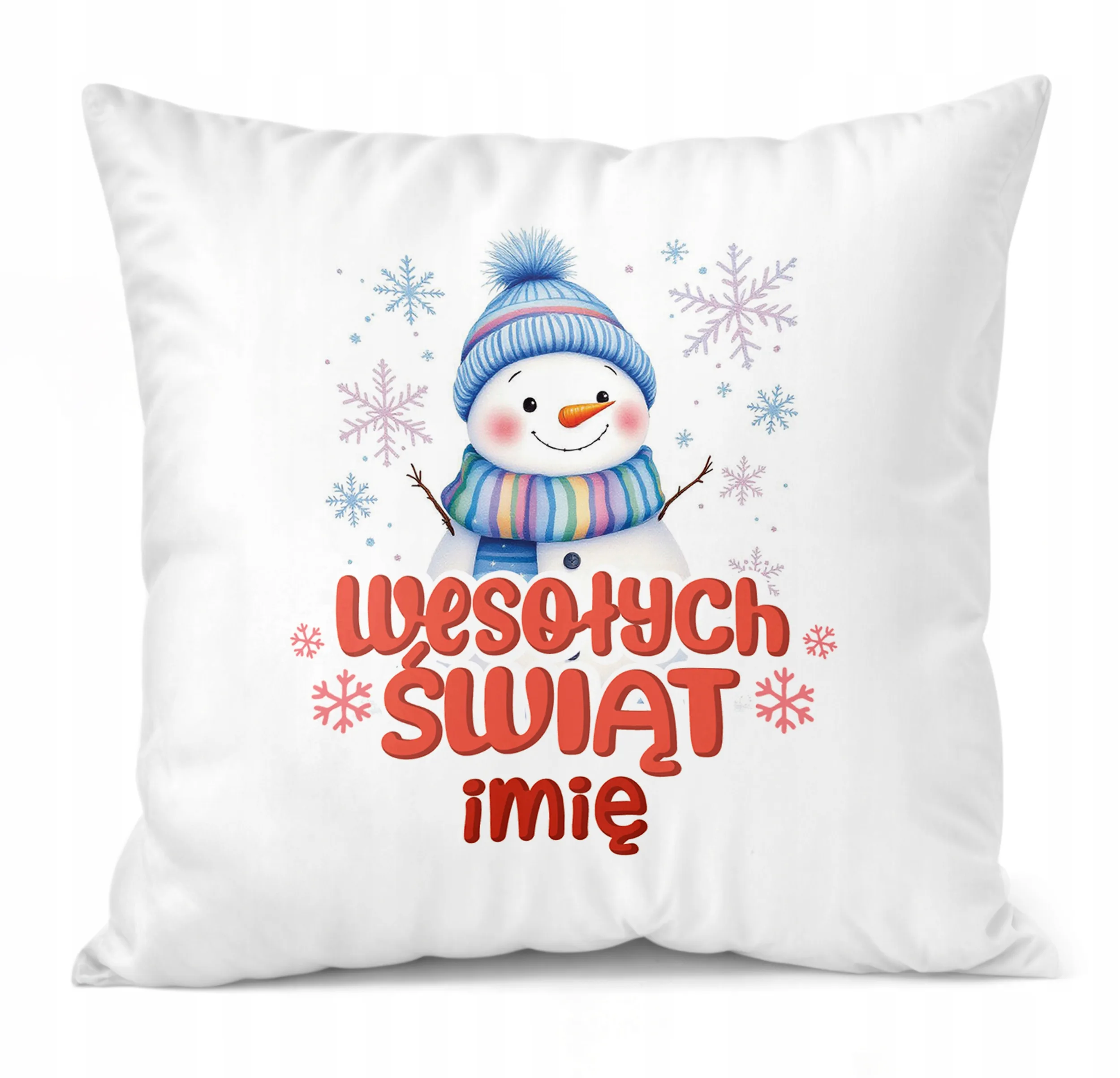 Poduszka 38x38cm Personalizowana Świąteczna Wesołych Świąt Prezent