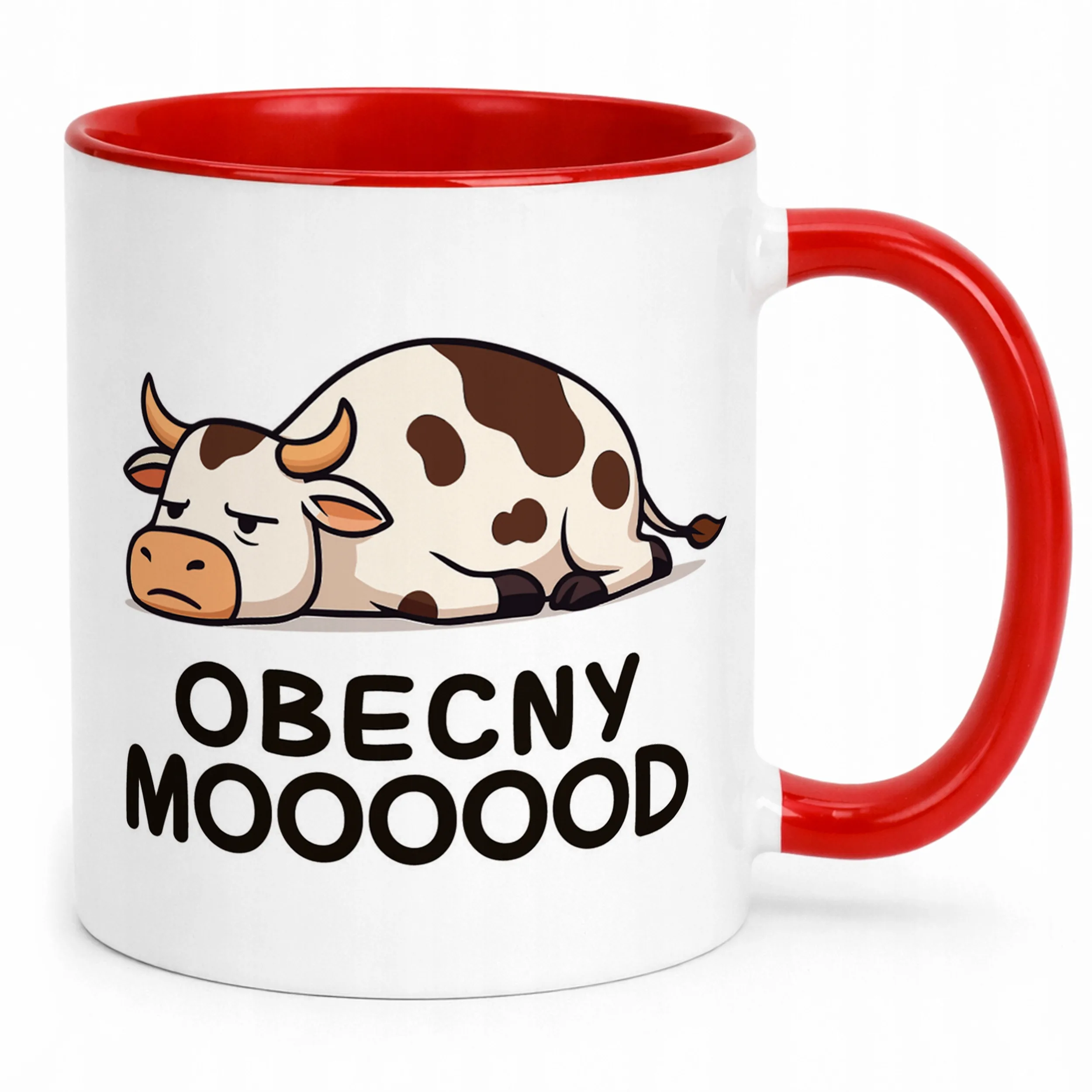 Kubek Czerwony Obecny Mooood Śmieszny Zabawny Prezent