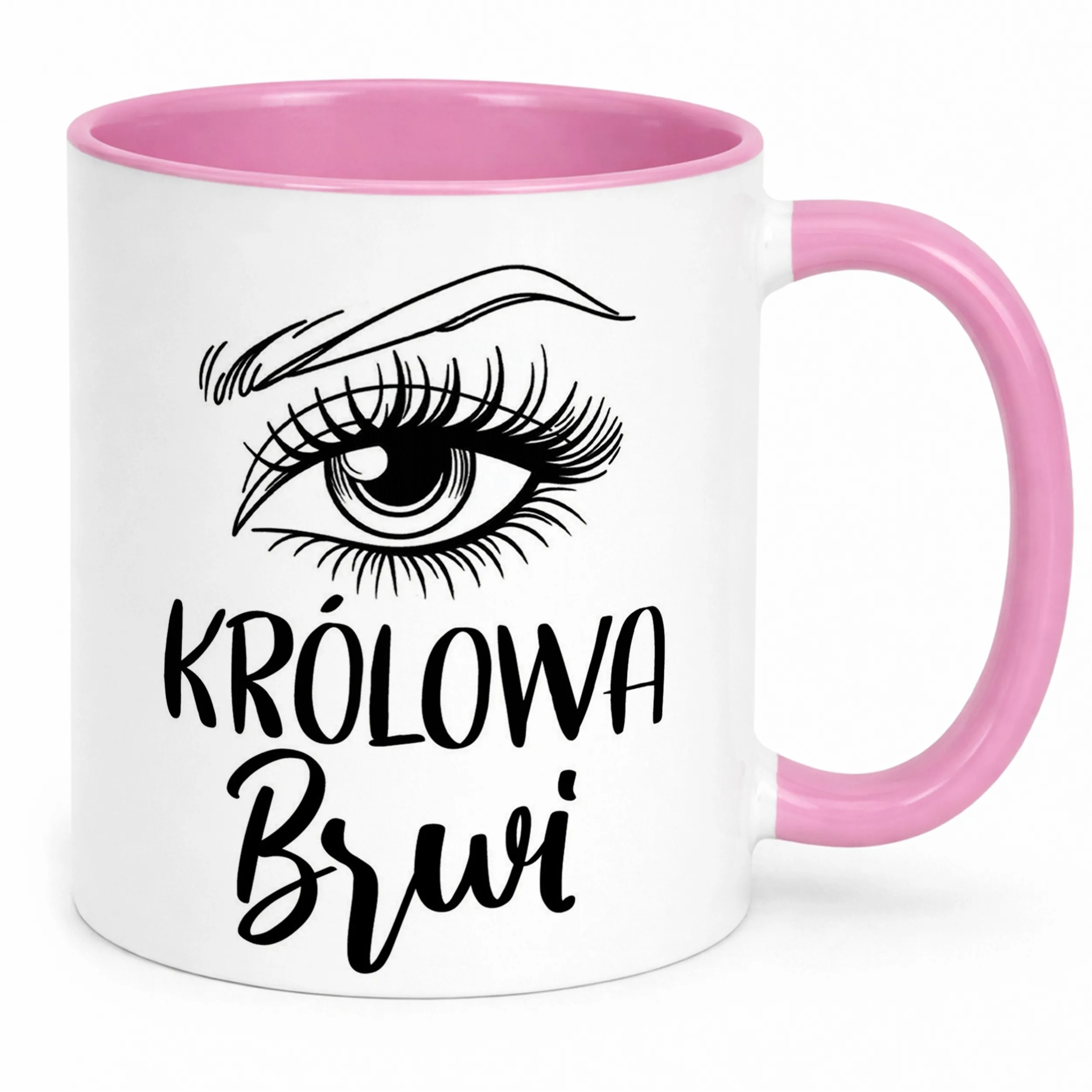 Kubek Różowy Królowa Brwi Dla Stylistki Brwi Prezent Upominek