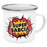 Emaliowany Kubek Garnuszek 300 ml Dzień Babci Prezent Super Babcia