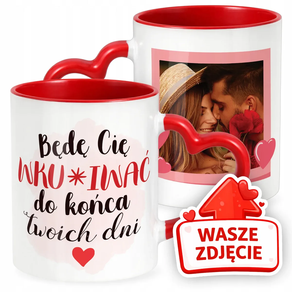 Kubek Walentynkowy Z Własnym Zdjęciem Serce Walentynki Prezent Upominek