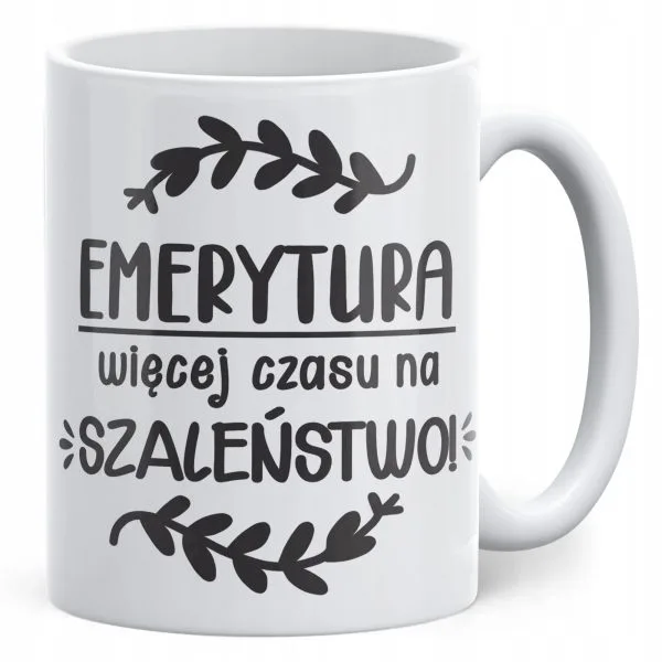 Kubek ceramiczny z okazji Emerytury Dla Emeryta Emerytki Prezent Upominek