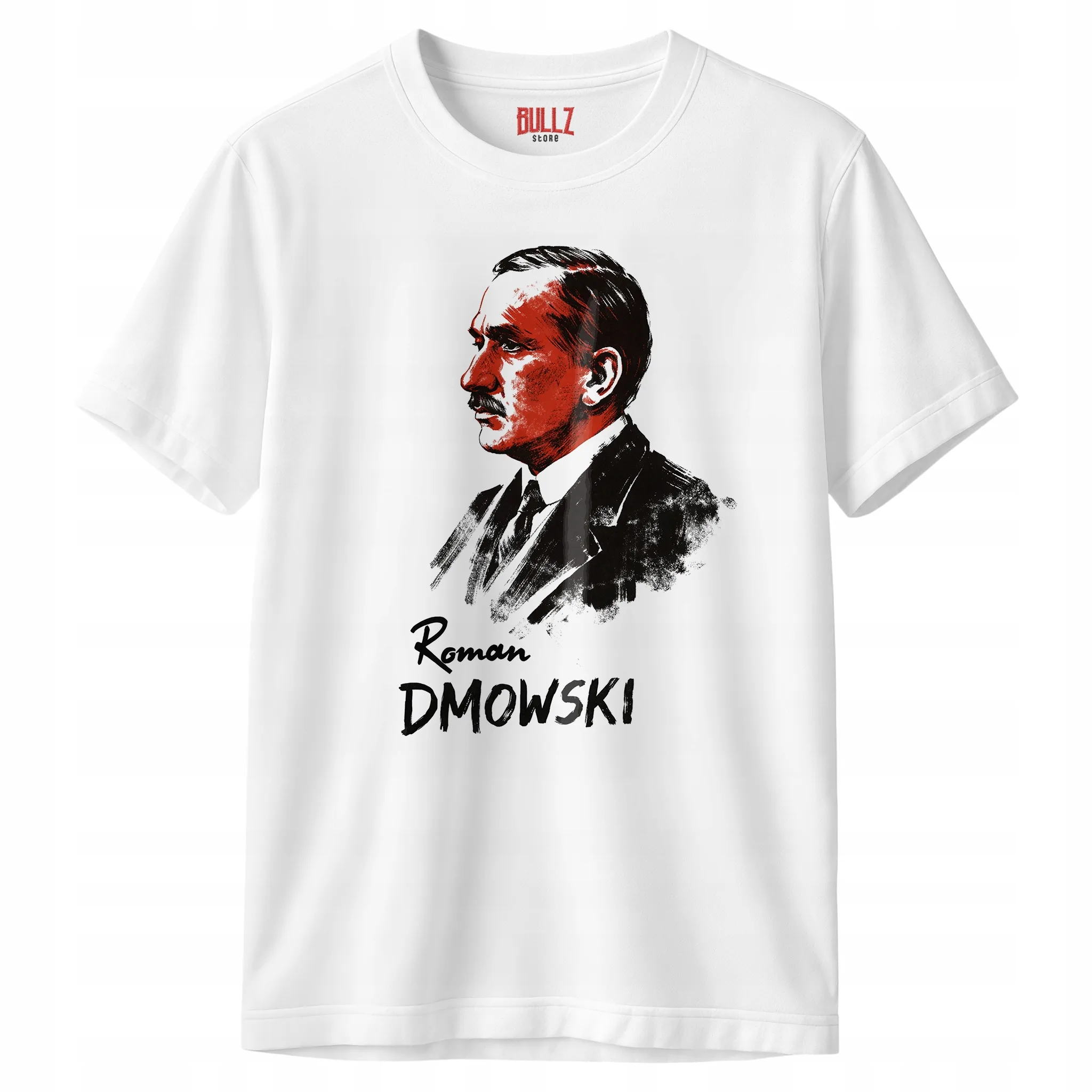 Koszulka biała męska Roman Dmowski Patriotyczna Polska Narodowa r. 3XL