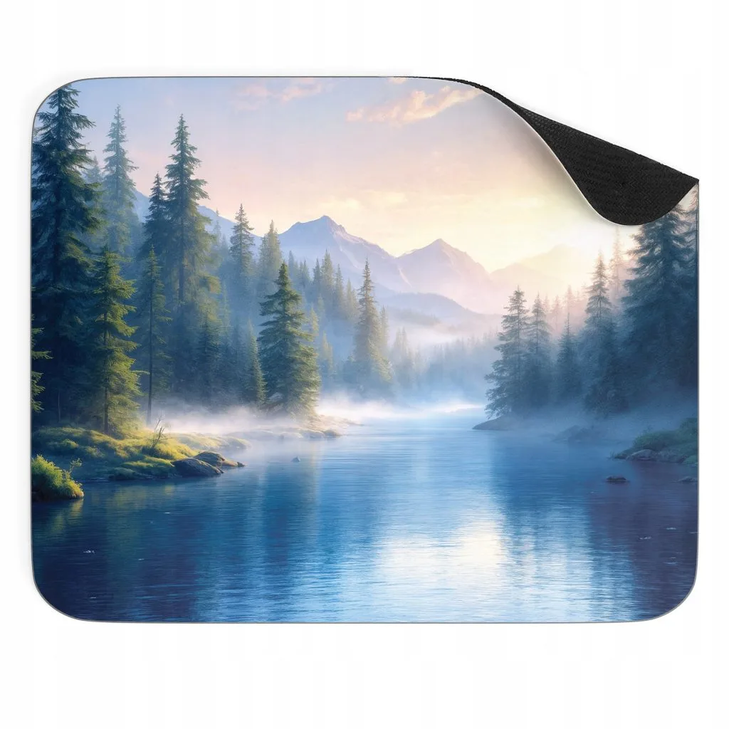 Podkładka pod mysz 22×18 cm Las Góry Jezioro Słońce
