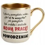 Kubek Premium Złoty Ecru Na Pożegnanie Odejście z Pracy Zabawny Prezent