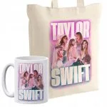Zestaw torba bawełniana z dnem na zakupy + kubek Taylor Swift