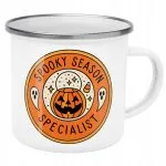Emaliowany Kubek Garnuszek Halloween Spooky Season Dynia Prezent