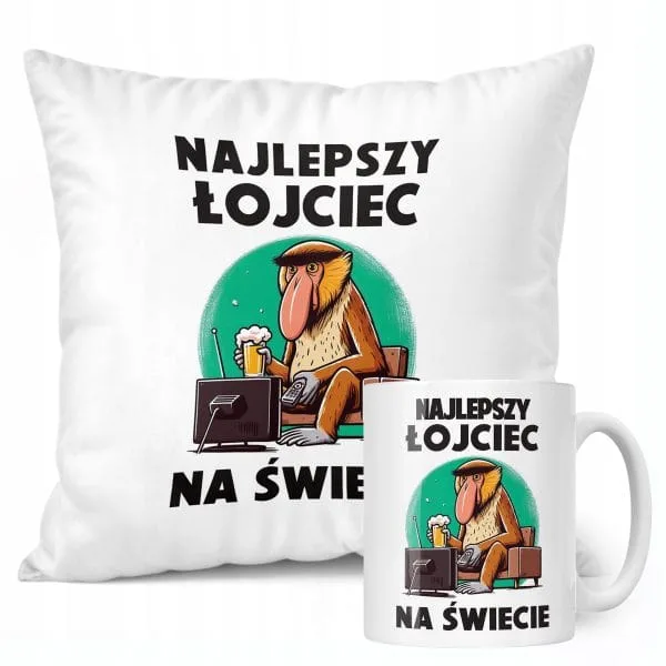 Zestaw Kubek + Poduszka Dzień Ojca Dla Taty Najlepszy Łojciec Prezent