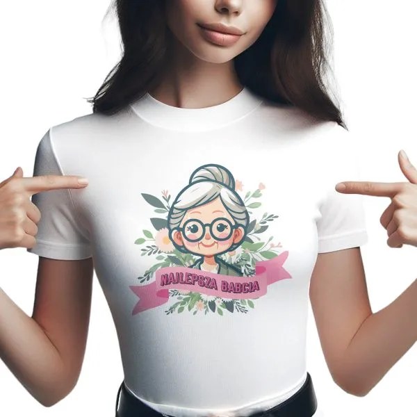 Koszulka Damska T-shirt Na Dzień Babci Prezent Najlepsza Babcia