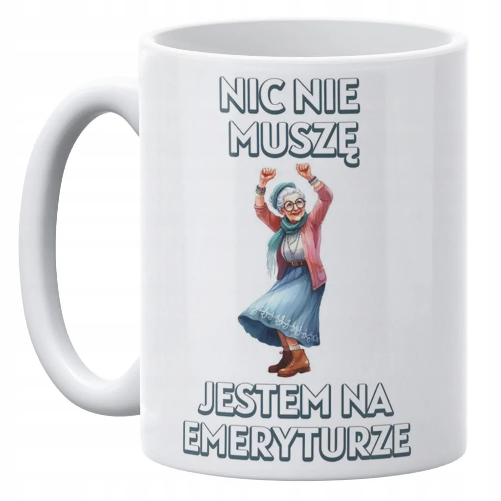 Kubek ceramiczny 330 ml Dla Emerytki Z Okazji Emerytury Prezent Zabawny