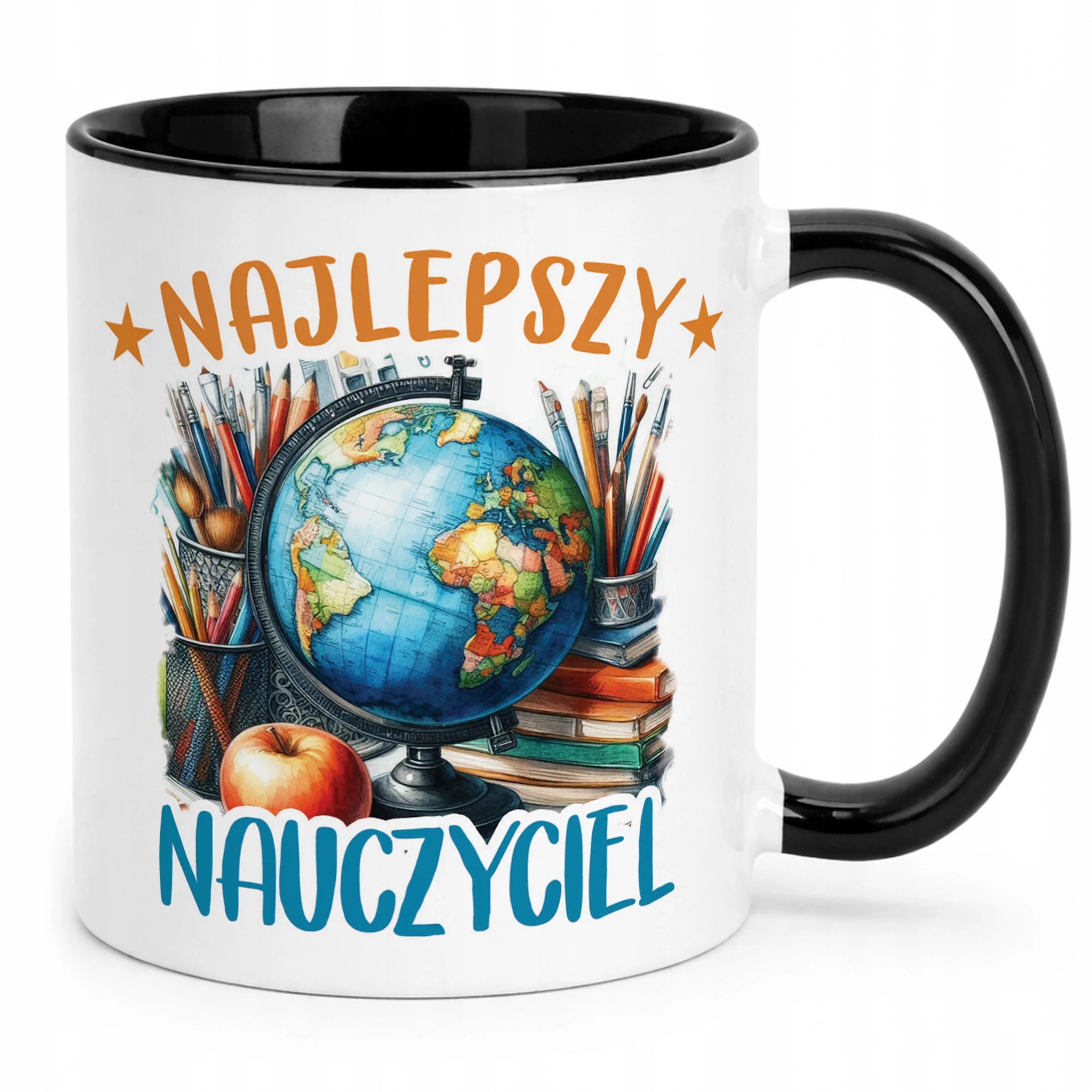 Kubek Czarny Najlepszy Nauczyciel Dzień Nauczyciela Prezent