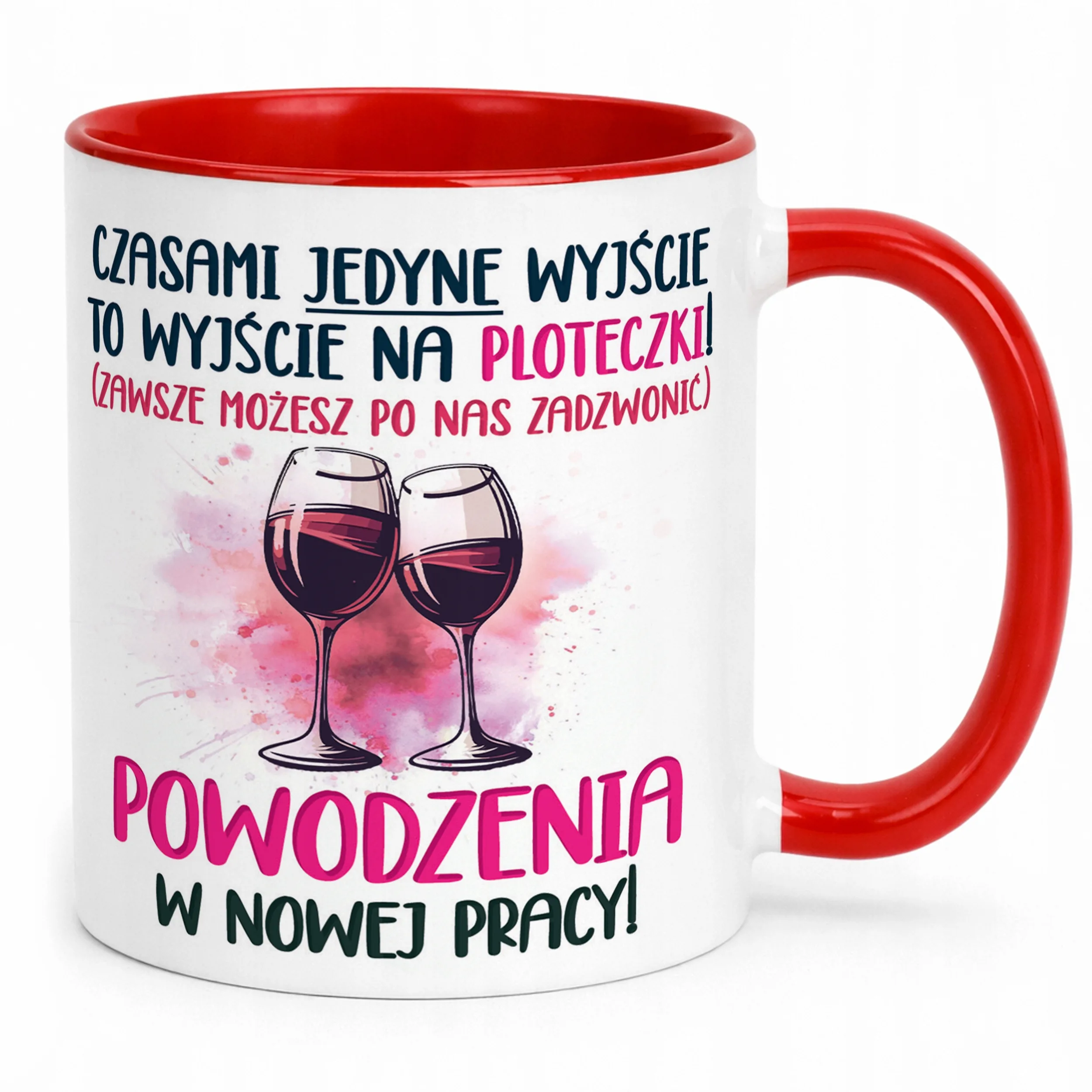 Kubek Czerwony Pożeganie Odejście z Pracy Dla Kolegi Koleżanki Prezent