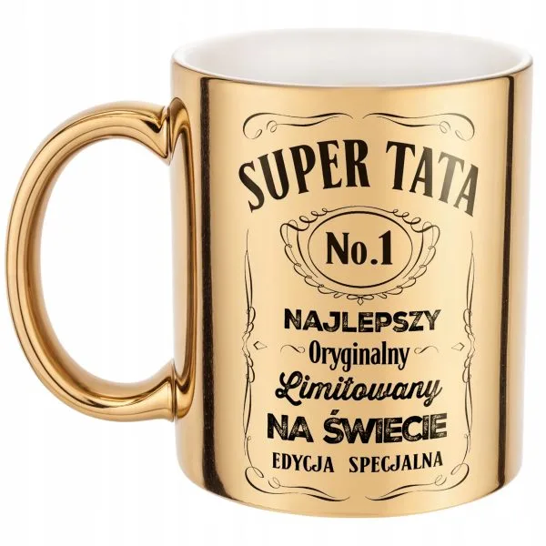 Złoty Kubek Dzień Ojca Dla Taty Super Tata Prezent