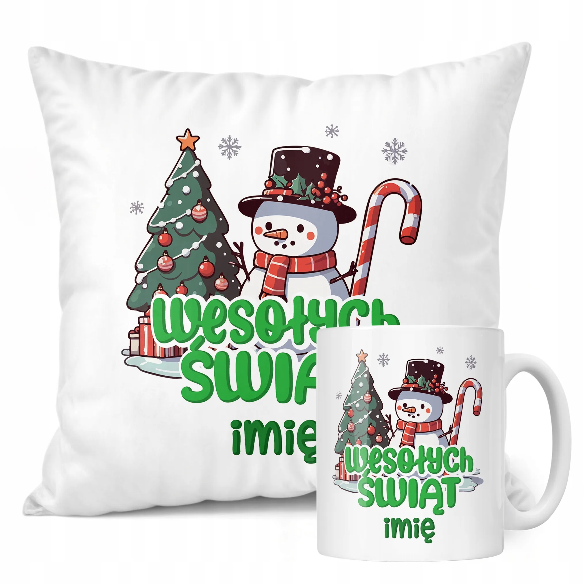 Zestaw Świąteczny Personalizowany Kubek + Poduszka Boże Narodzenie