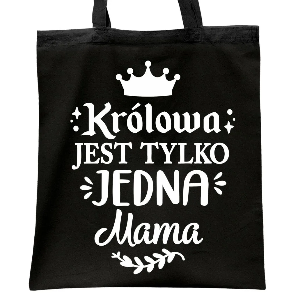 Torba bawełniana czarna na zakupy Dzień Matki Dla Mamy Prezent