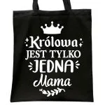 Torba bawełniana czarna na zakupy Dzień Matki Dla Mamy Prezent