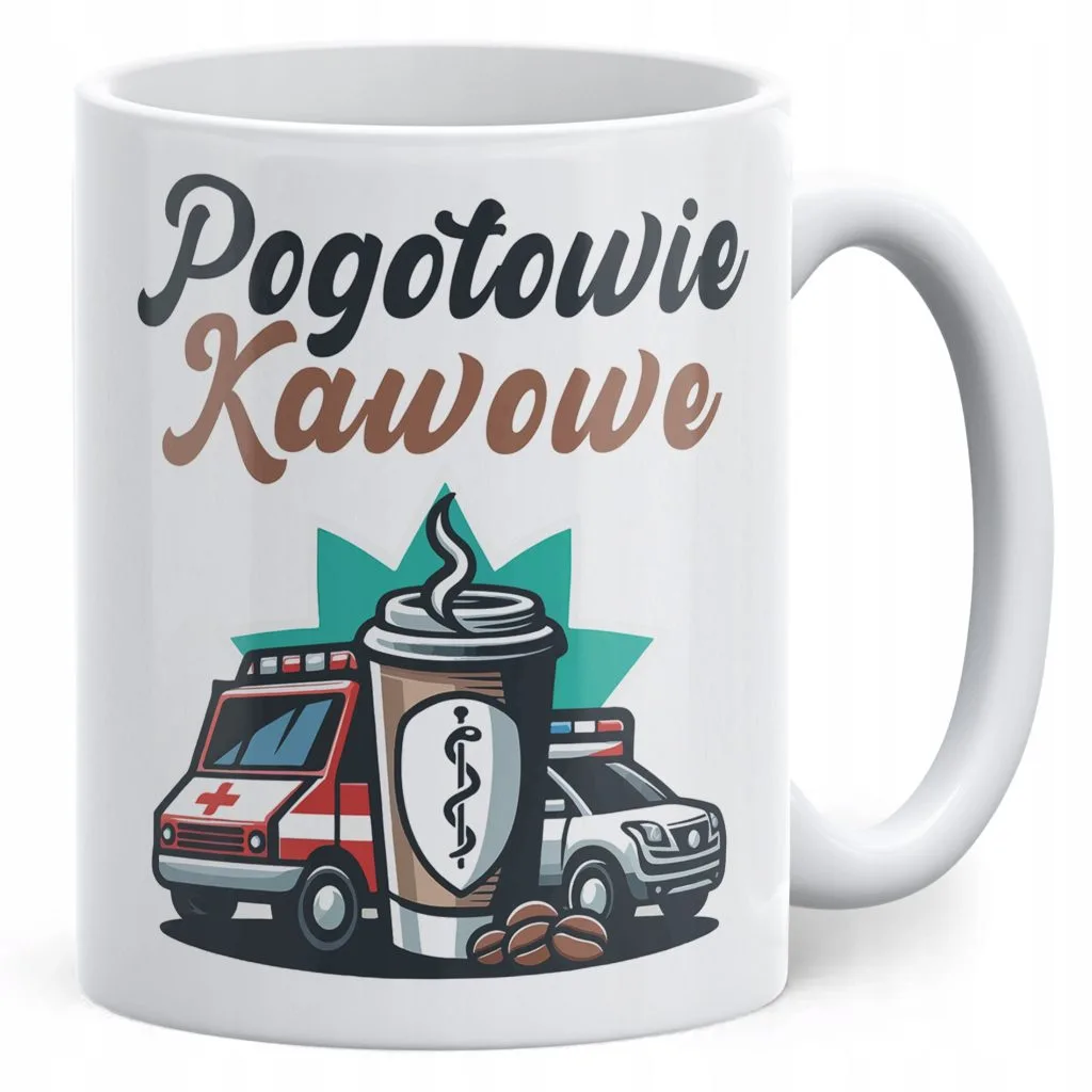 Kubek ceramiczny Pogotowie Kawowe Zabawny Prezent Kawa