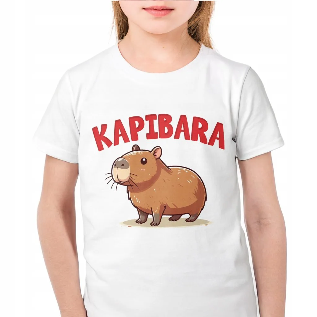 Koszulka biała dziecięca Kapibara Capybara Zwierzak