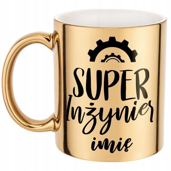 Złoty Kubek Personalizowany Super Inżynier Prezent Upominek