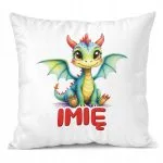 Poduszka 38x38cm Personalizowana Smok Zwierzak Słodki Dla Dzieci