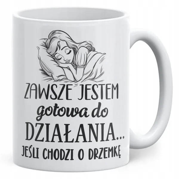 Kubek ceramiczny Dzień Kobiet Gotowa Do Działania Prezent Dla Kobiety