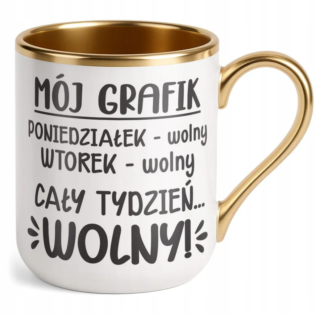 Kubek Premium Złoty Z okazji Emerytury Dla Emeryta Emerytki Prezent
