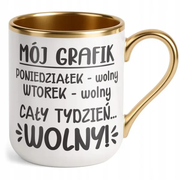 Kubek Premium Złoty Z okazji Emerytury Dla Emeryta Emerytki Prezent