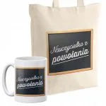 Zestaw kubek + torba z dnem Nauczycielka z Powołania Dzień Nauczyciela