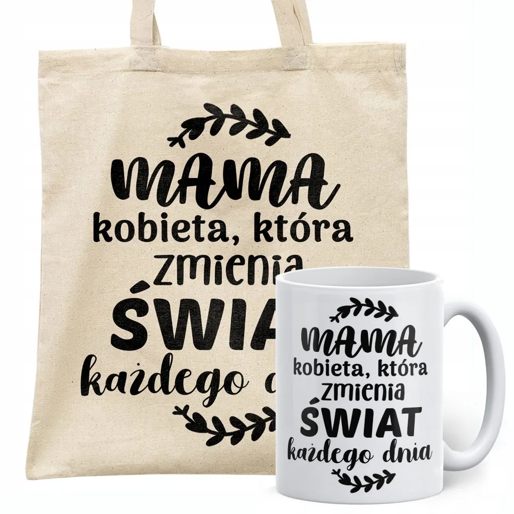 Zestaw Kubek + Torba Dzień Matki Dla Mamy Prezent Upominek