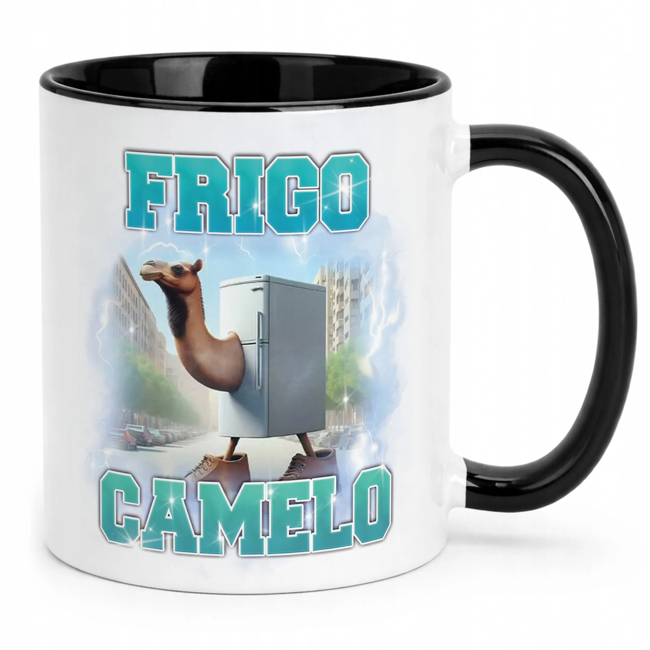 Kubek Czarny BRAINROT Frigo Camelo Memy Zabawny TikTok Viral