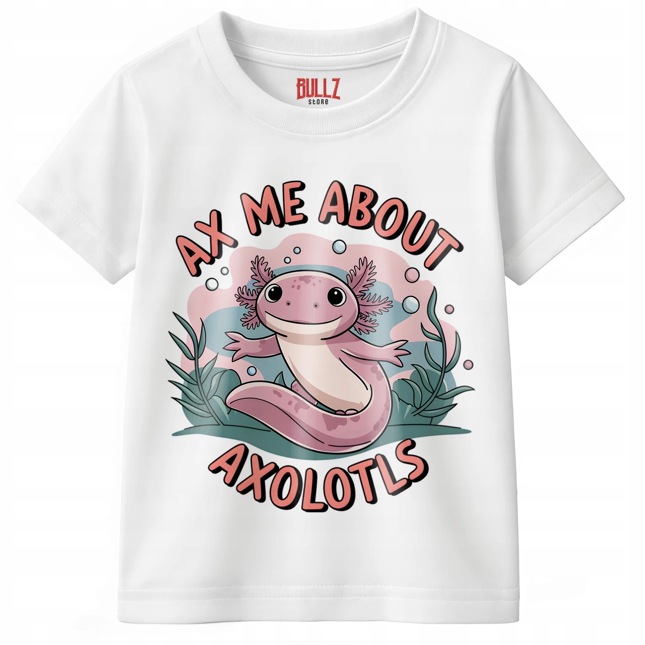 T-shirt dziecięcy biały Aksolotl Axolotl Mine craft Zwierzak