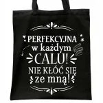 Torba bawełniana czarna na zakupy Dzień Kobiet Dla Kobiety Prezent