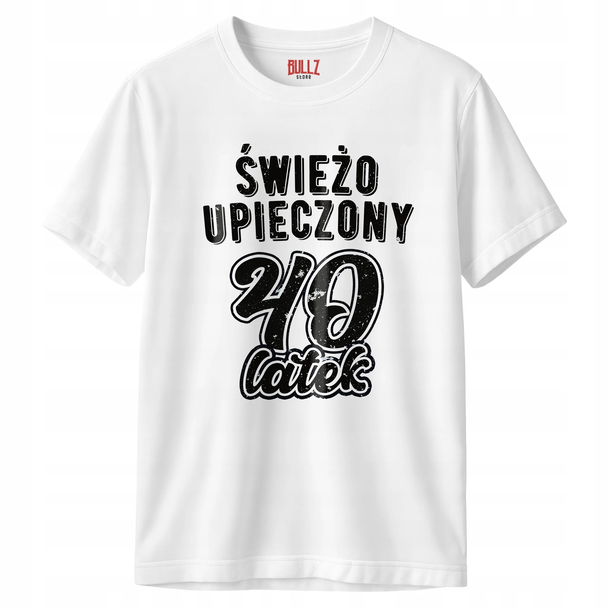 Koszulka biała męska Świeżo Upieczony 40 Urodziny Prezent