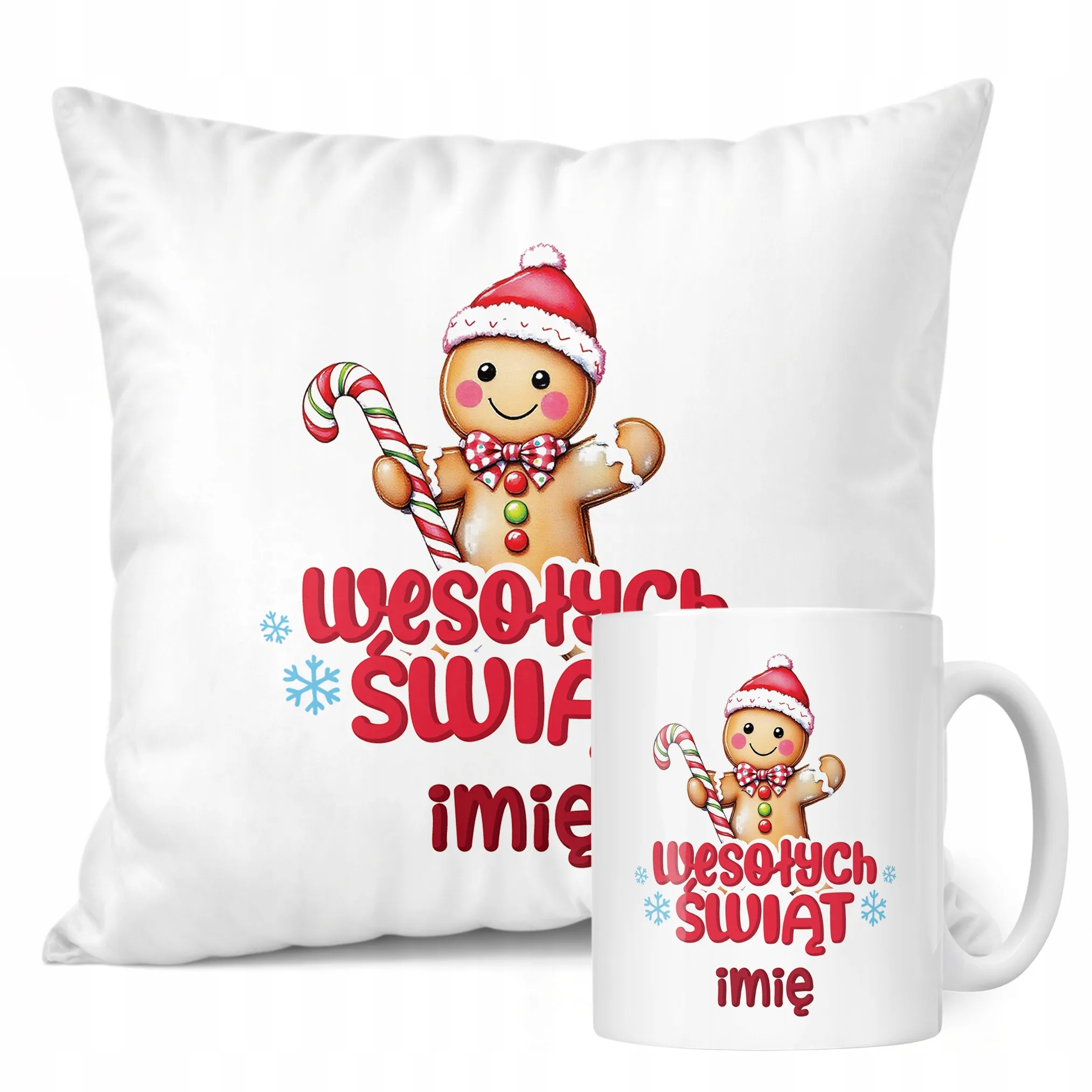 Zestaw Świąteczny Personalizowany Kubek + Poduszka Boże Narodzenie