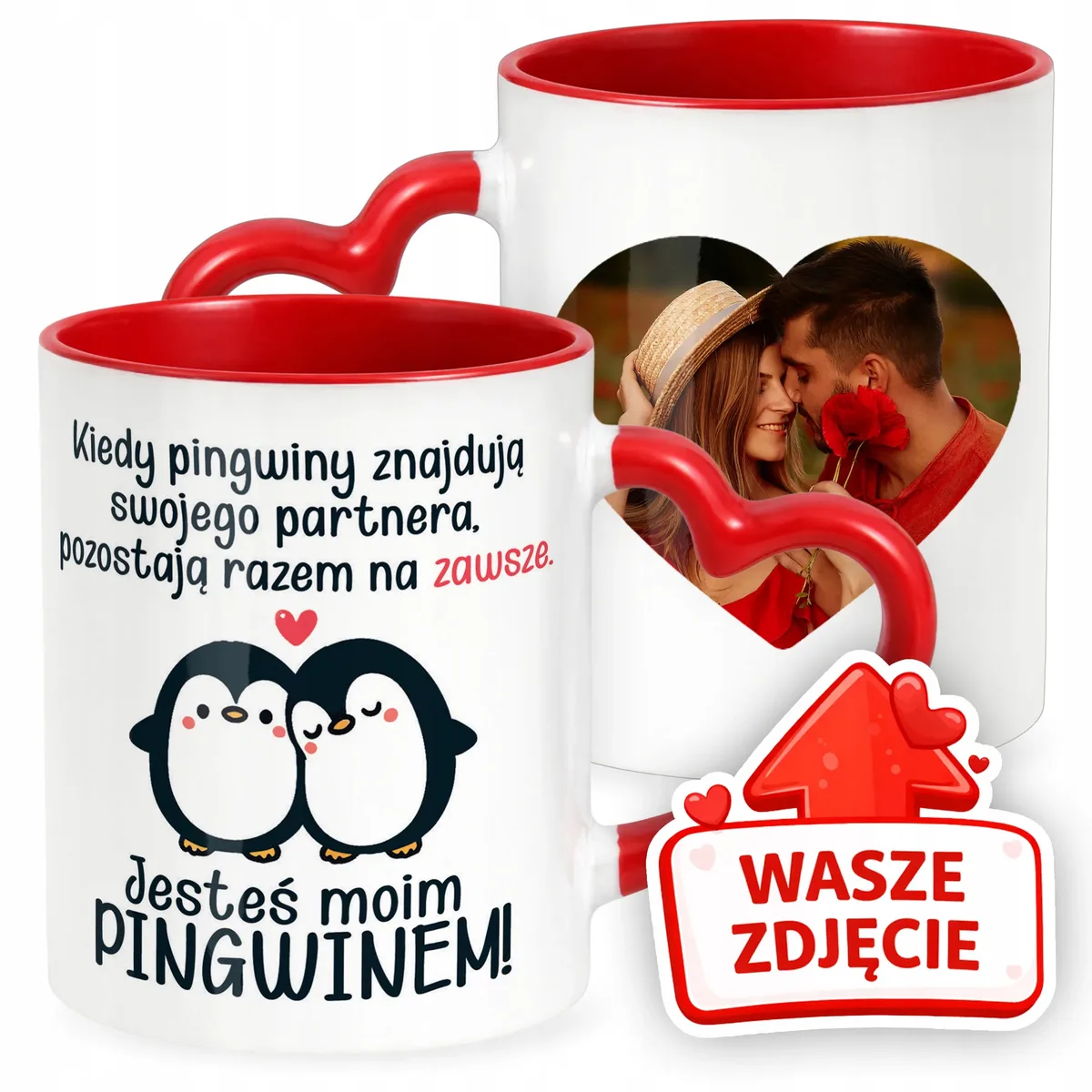Kubek Walentynkowy Z Własnym Zdjęciem Serce Walentynki Prezent Upominek