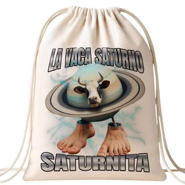 Plecak bawełniany La Vaca Saturno viral tiktok brainrot mem