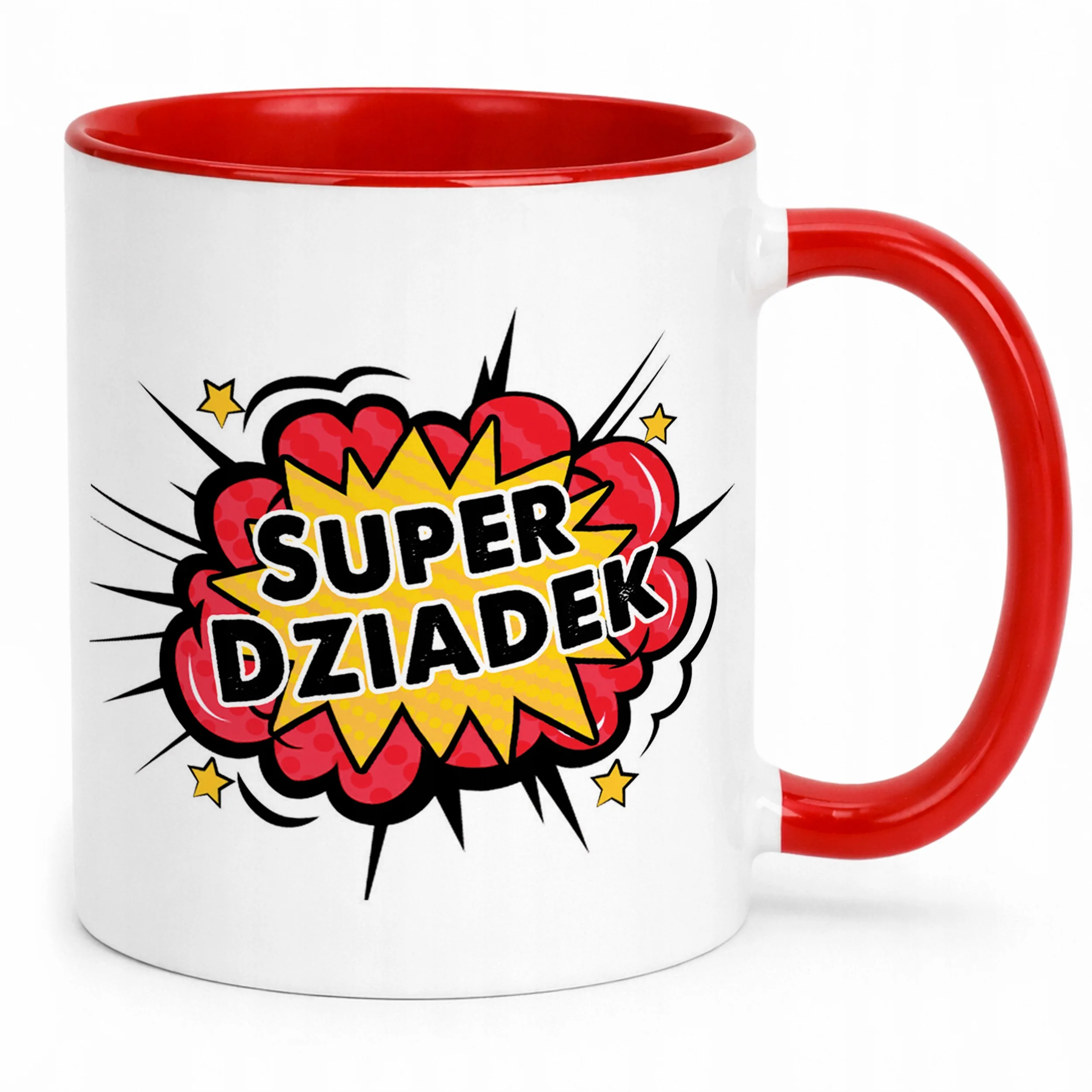 Kubek Czerwony Dzień Dziadka Super Dziadek Prezent Upominek