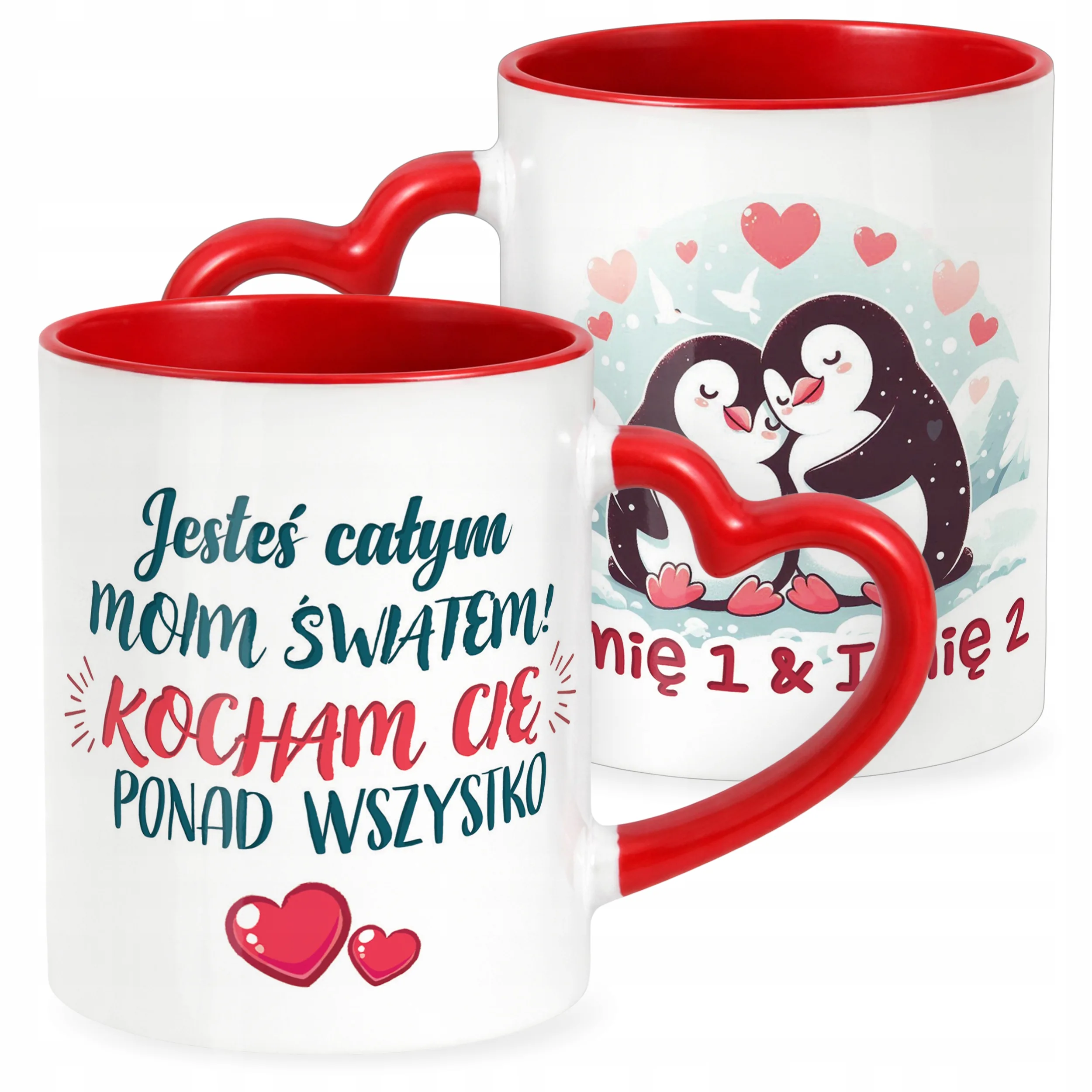 Kubek Walentynkowy Personalizowany Serce Walentynki Prezent Upominek