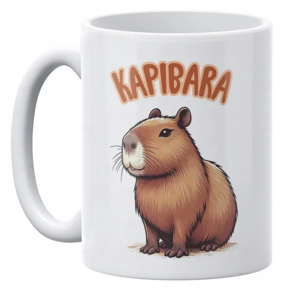 Kubek ceramiczny 330 ml Kapibara Zwierzak Słodki Prezent Upominek