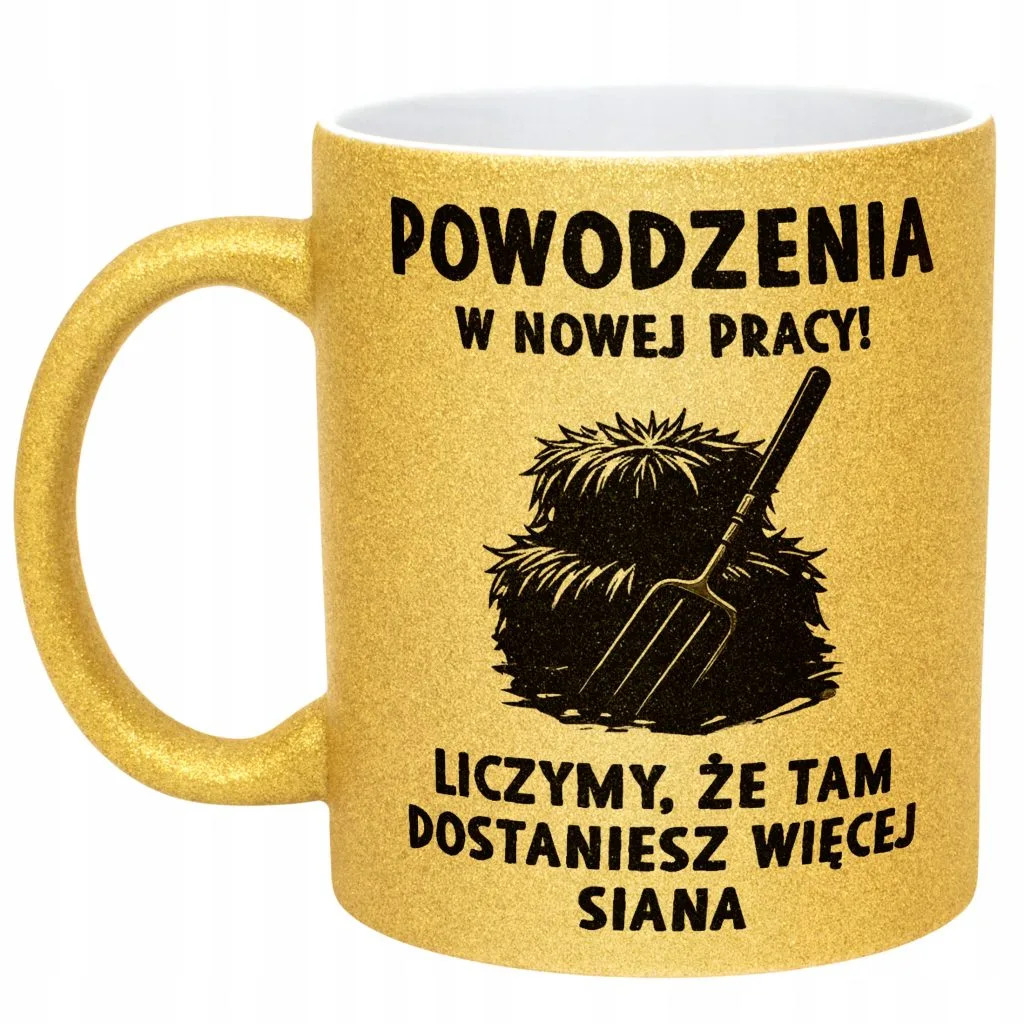 Złoty kubek brokatowy Na Pożegnanie Odejście z Pracy Zabawny Prezent