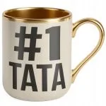 Kubek Premium Złoty Ecru Dzień Ojca 1# TATA Prezent Upominek Dla Taty