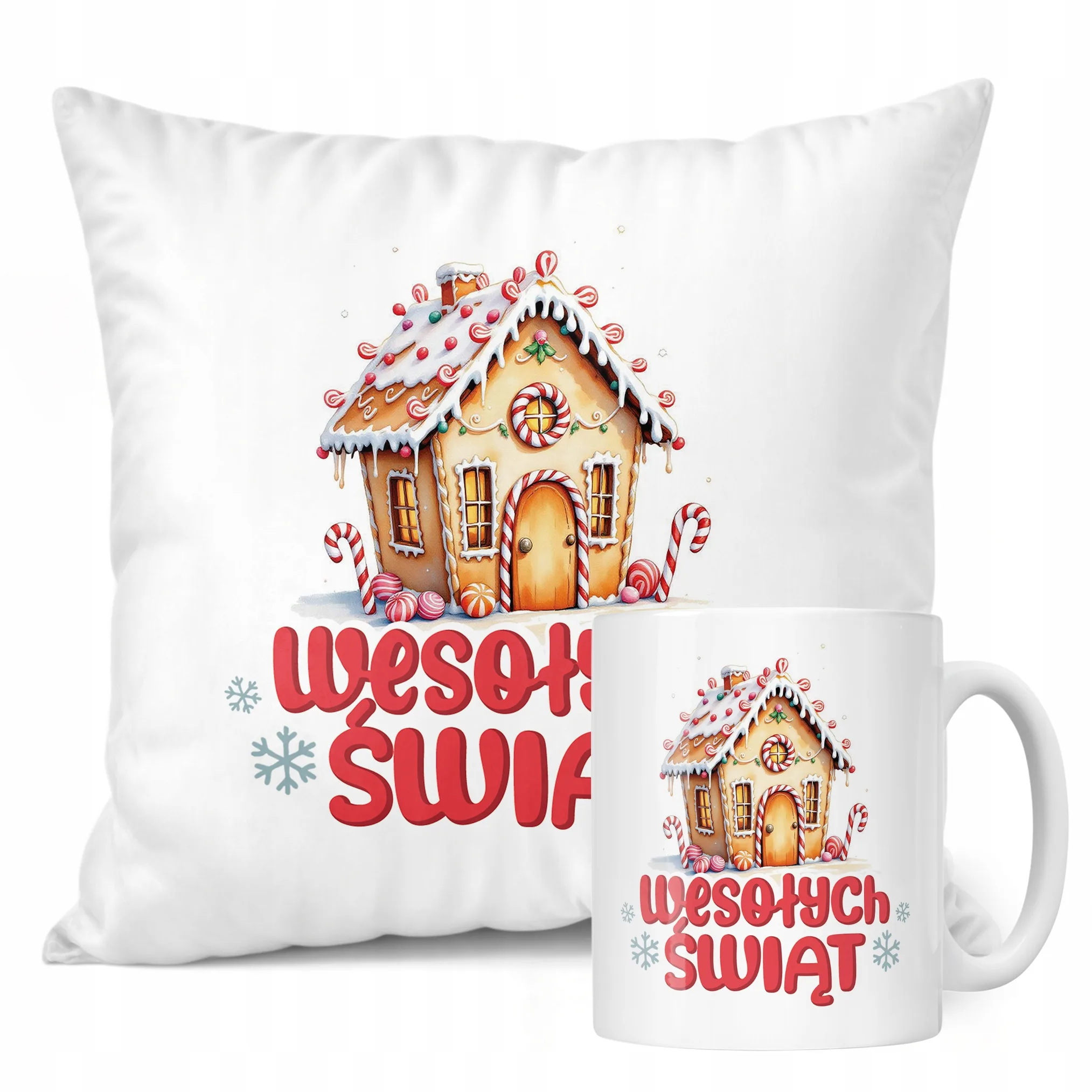 Zestaw Świąteczny Kubek + Poduszka Boże Narodzenie Mikołajki Prezent