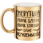 Złoty Kubek ceramiczny z okazji Emerytury Dla Emeryta Emerytki Prezent