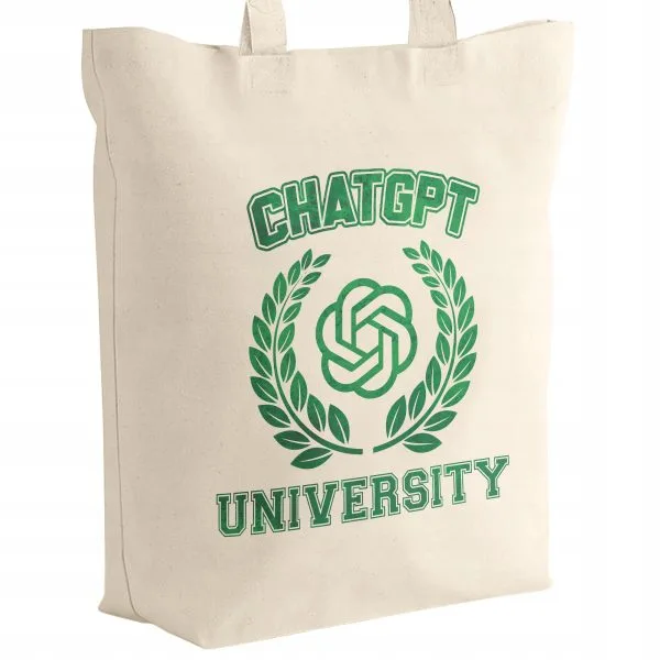 Torba bawełniana z dnem na zakupy CHATGPT University Szkoła Studia